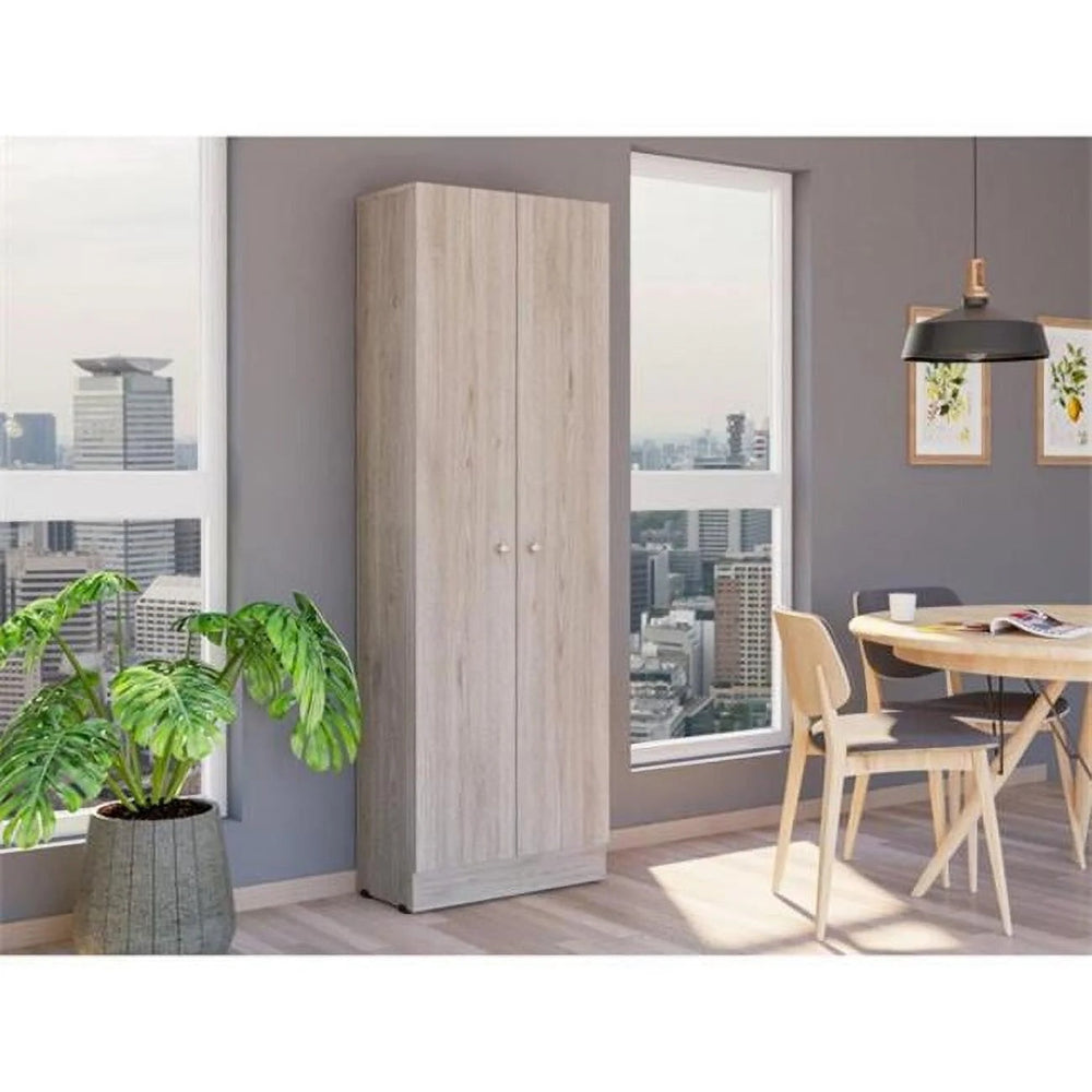 Depot E-Shop DE-ALZ5232 Dakari Multistorage Double Door Cabinet, Light Gray
