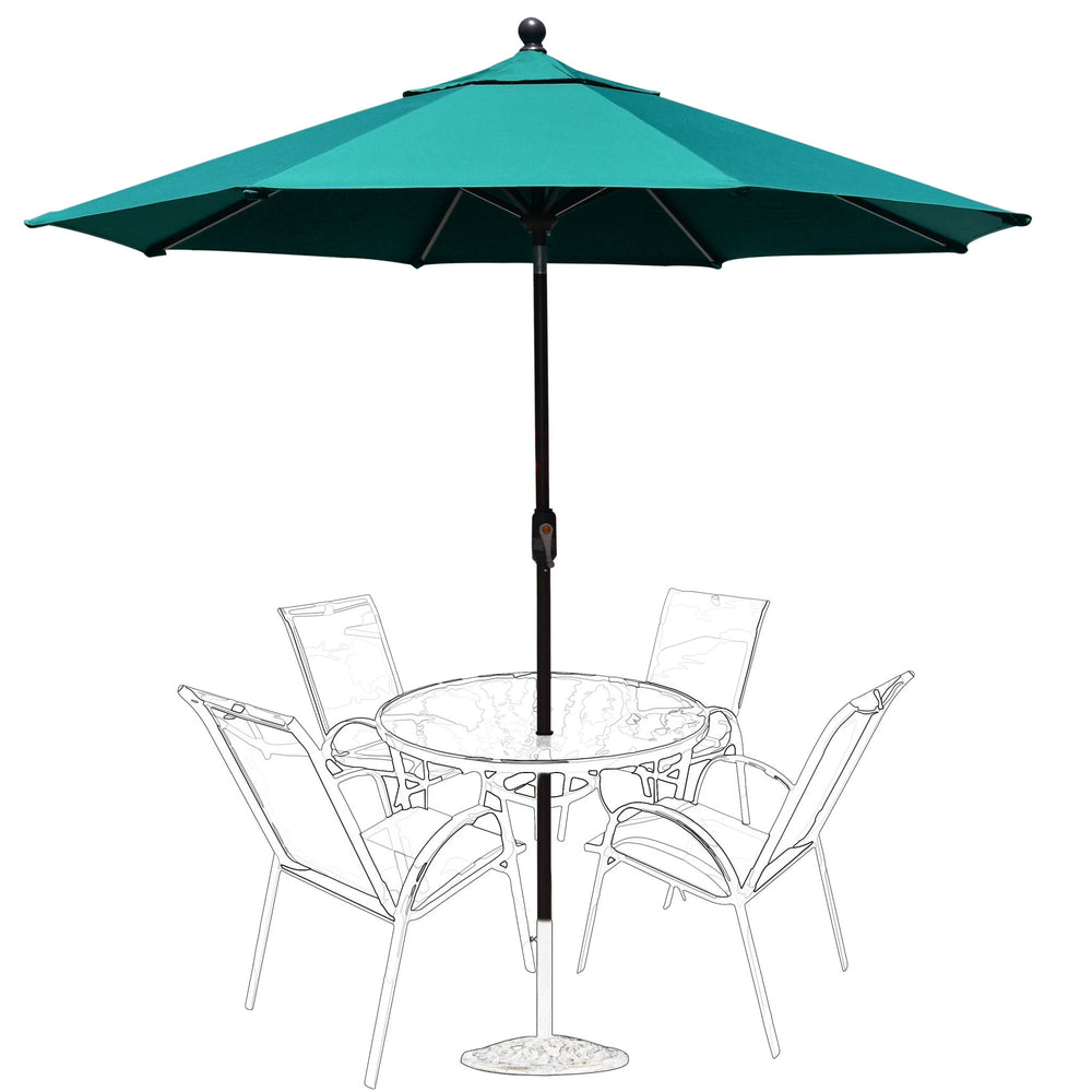 EliteShade 9Ft Market Umbrella Patio Outdoor Table Umbrella-Teal-